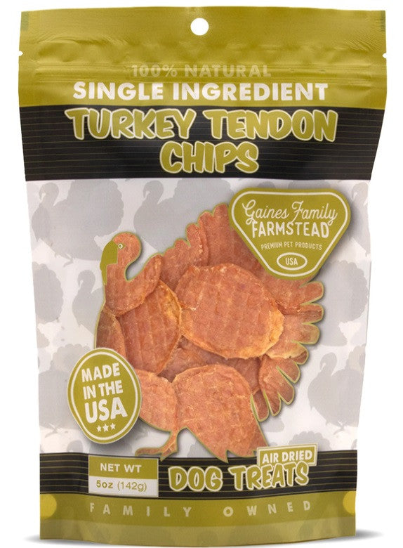 Turkey Tendon Chips 5oz - Single Ingredient - Made in the USA