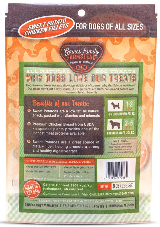 Sweet Potato & Chicken Fillets - Made in the USA - 8oz