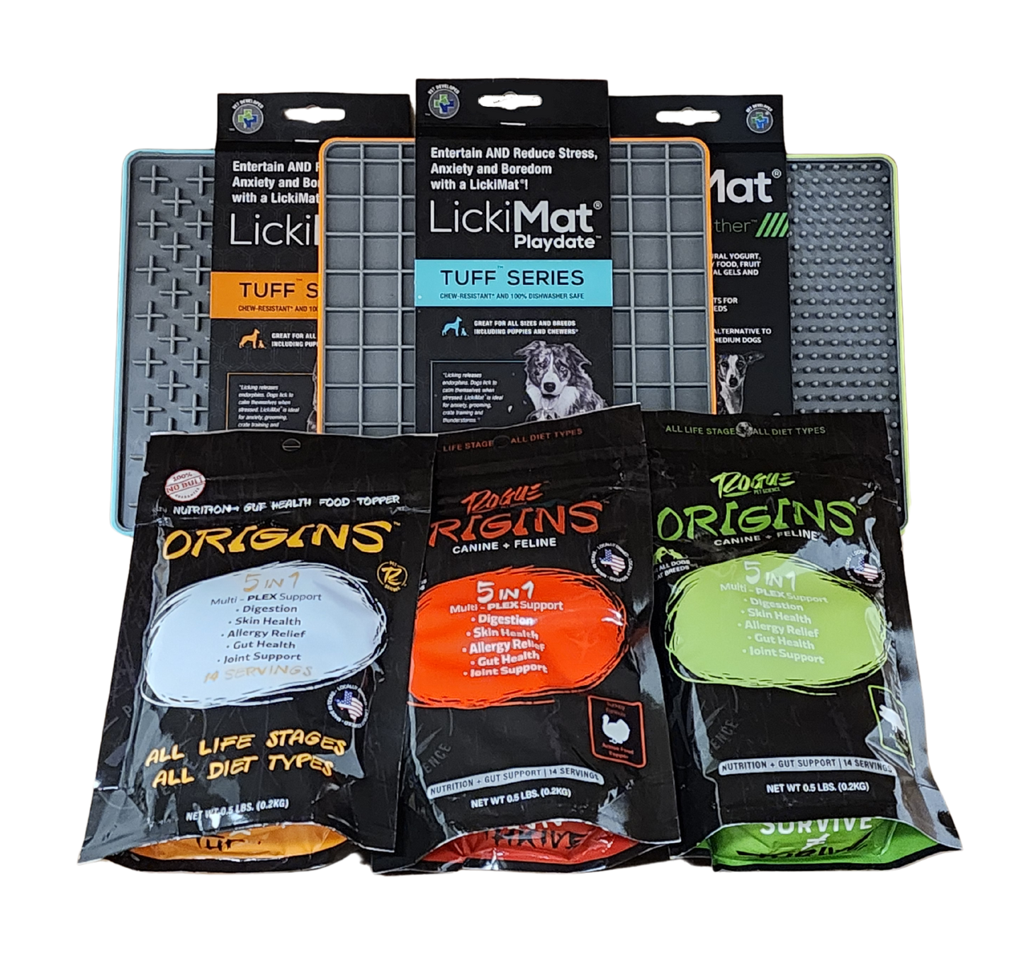 LickiMat 3 Pack Bundle with Rogue Origins Variety Pack